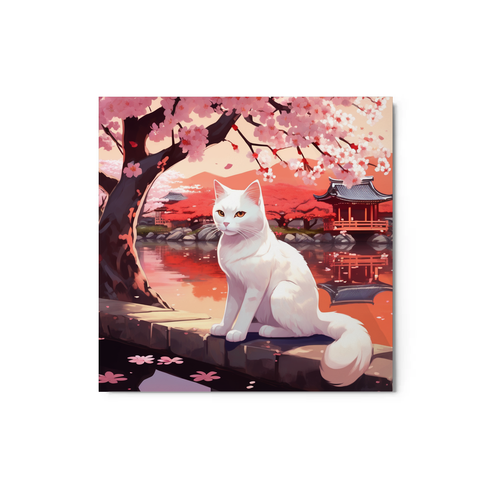 PugMug Custom White Companion Cat Metal Print