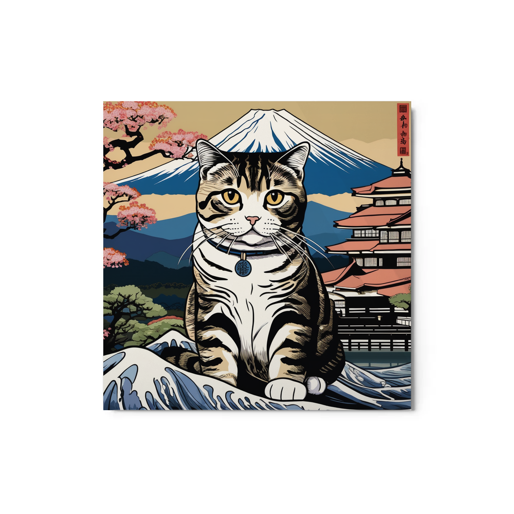 PugMug Custom Tabby Scottish Fold Cat Metal Print