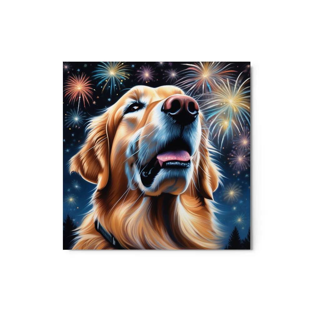 PugMug Custom Golden Retriever Metal Print