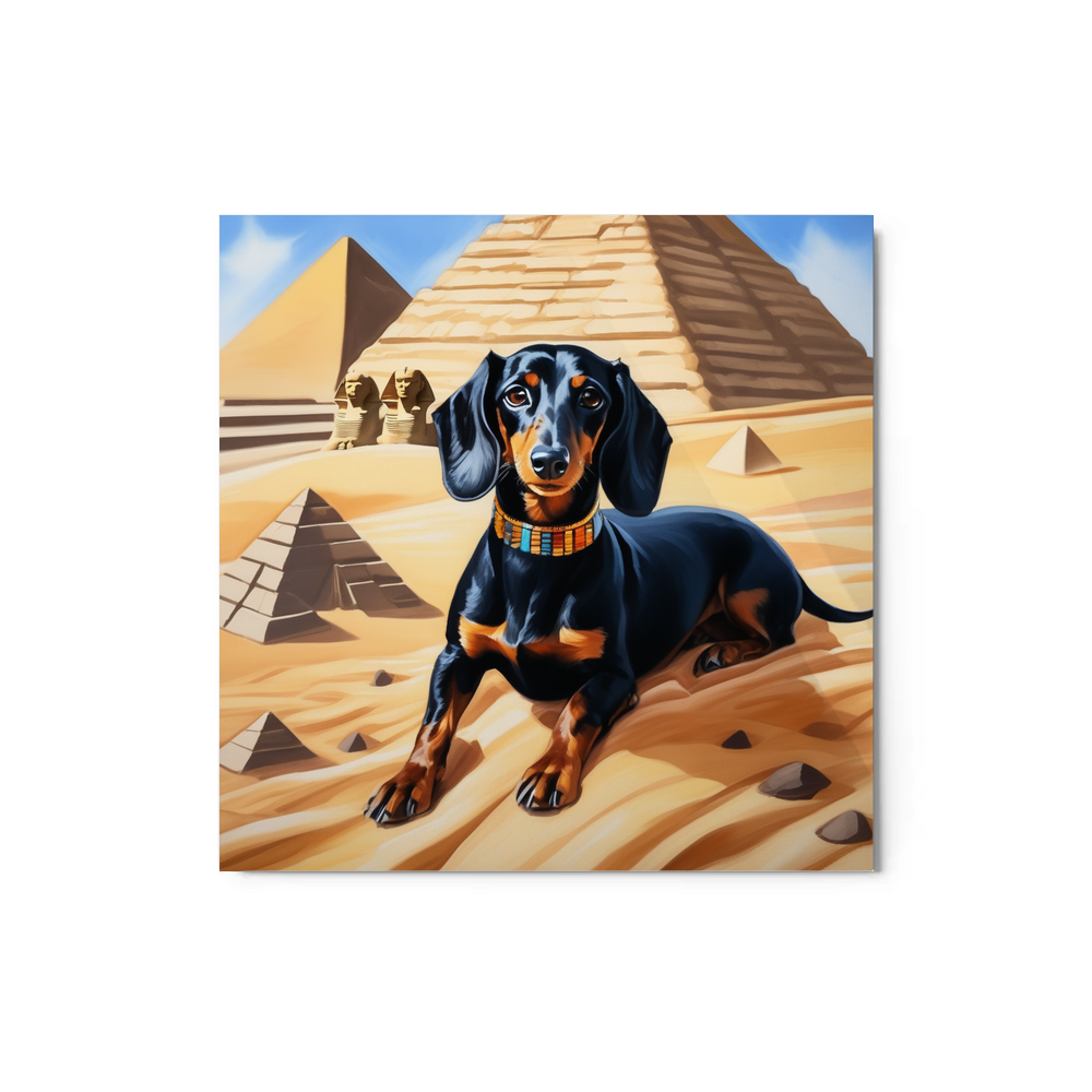 PugMug Custom Black Dachshund Metal Print