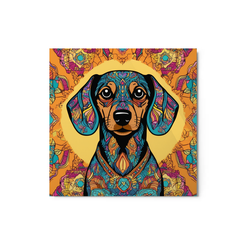PugMug Custom Tan Dachshund Metal Print