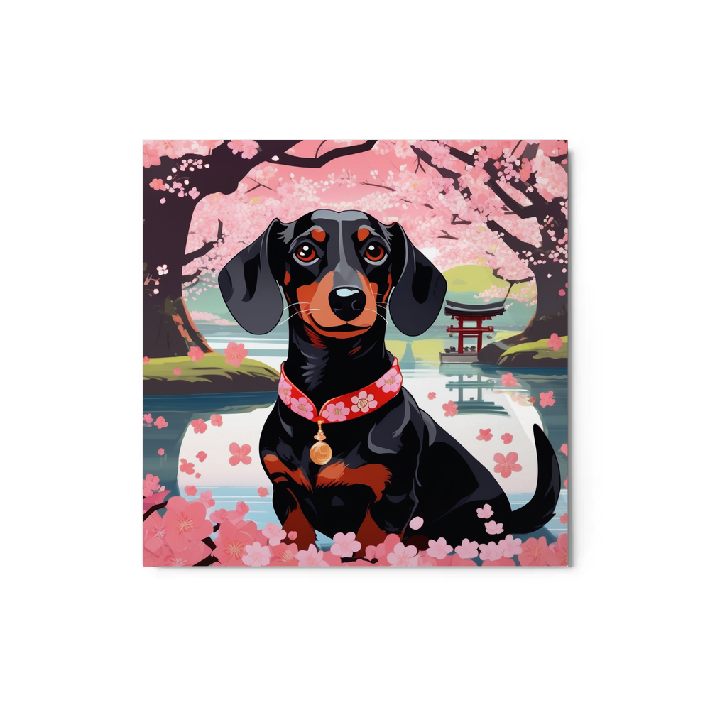 PugMug Custom Black Dachshund Metal Print