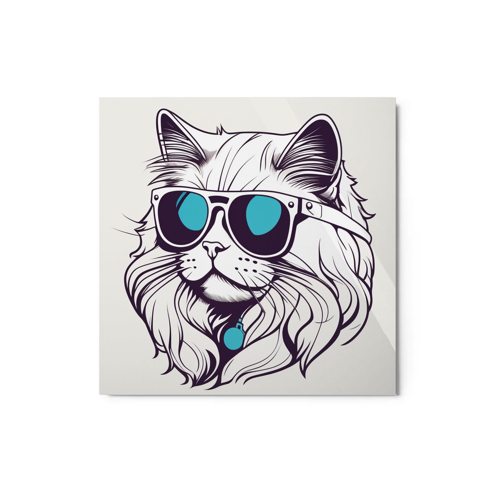 PugMug Custom White Persian Cat Metal Print