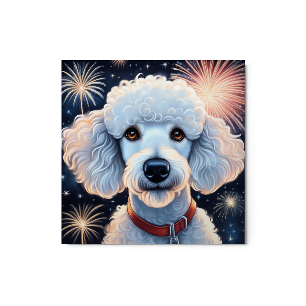 PugMug Custom White Poodle Metal Print