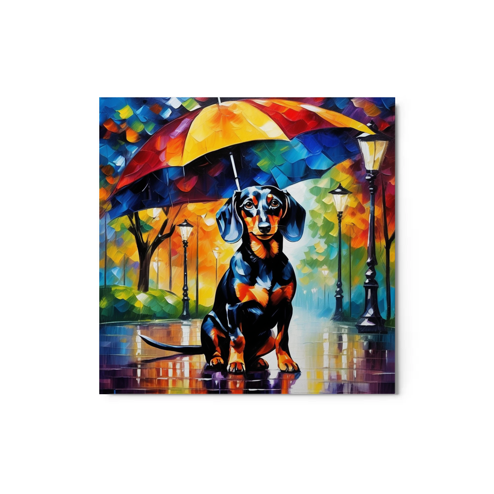 PugMug Custom Black Dachshund Metal Print