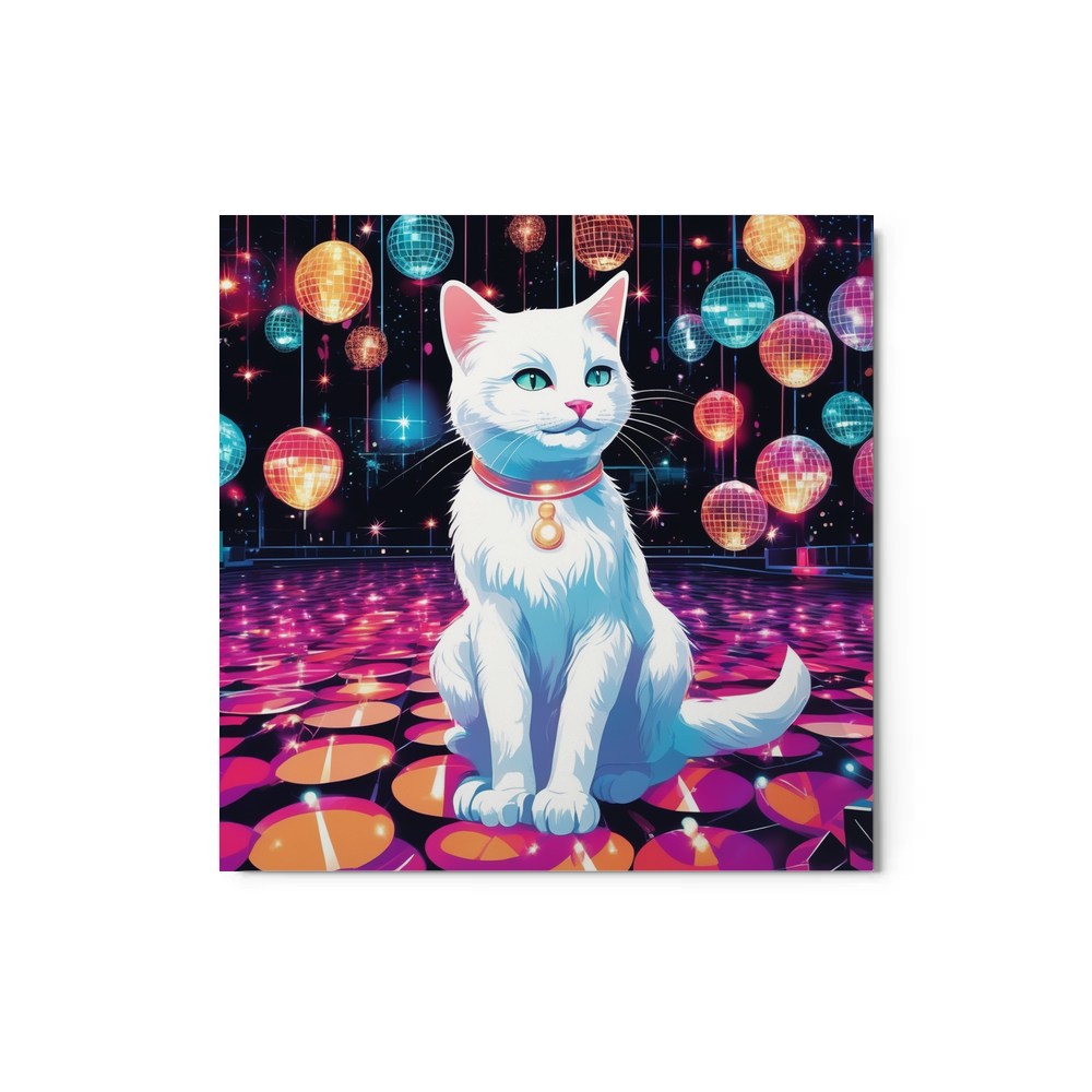 PugMug Custom White Companion Cat Metal Print