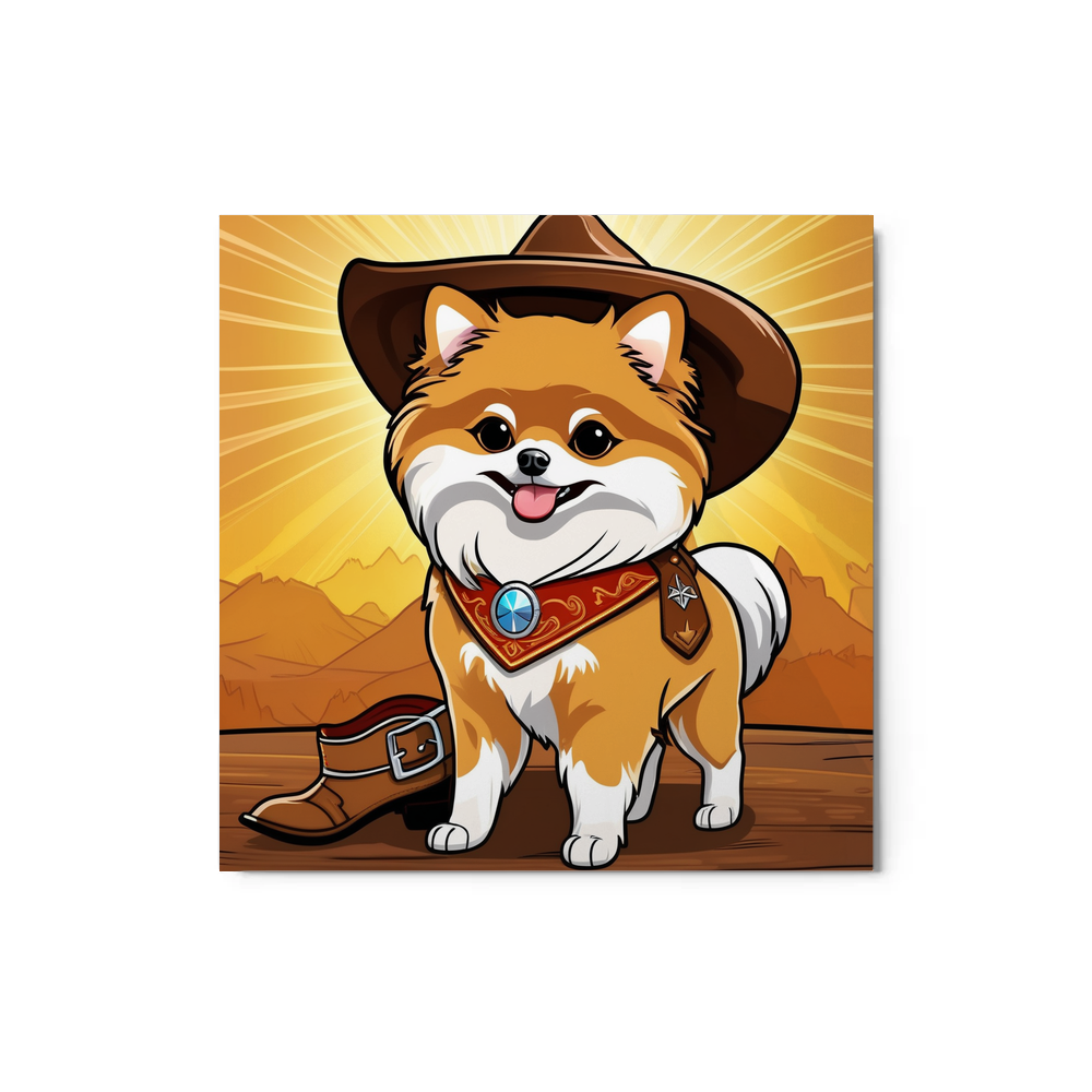 PugMug Custom Tan Pomeranian Metal Print