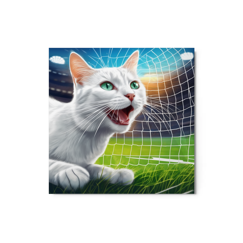 PugMug Custom White Companion Cat Metal Print