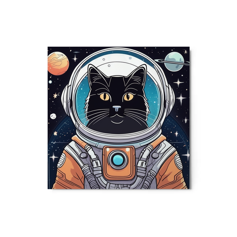 PugMug Custom Black Companion Cat Metal Print