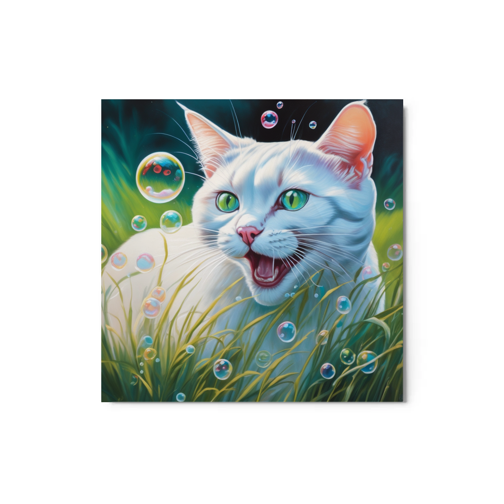 PugMug Custom White Exotic Cat Metal Print