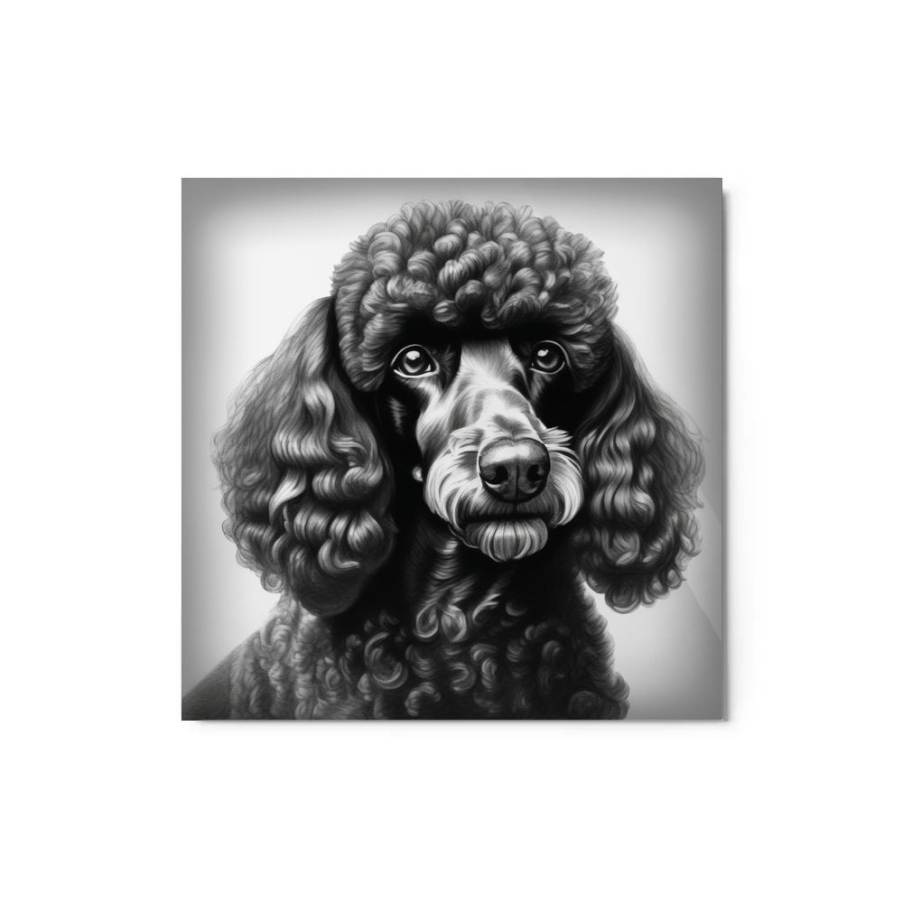 PugMug Custom Black Poodle Metal Print