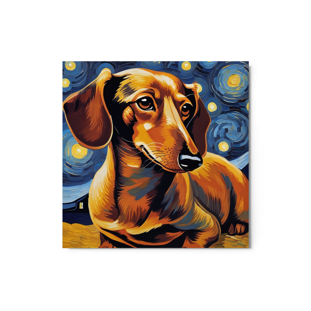 PugMug Custom Tan Dachshund Metal Print