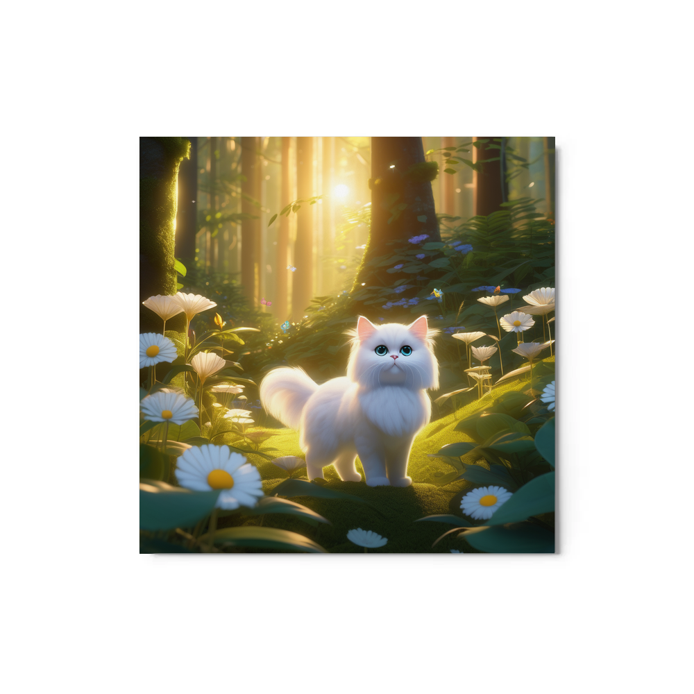 PugMug Custom White Persian Cat Metal Print