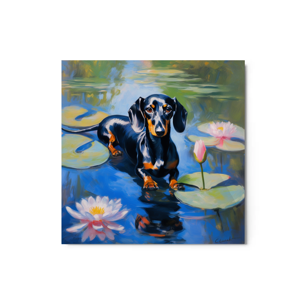PugMug Custom Black Dachshund Metal Print