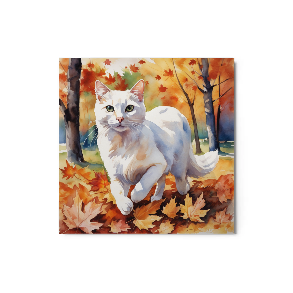 PugMug Custom White Companion Cat Metal Print