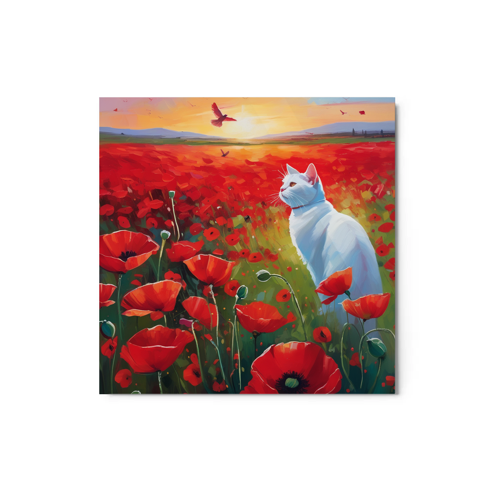 PugMug Custom White Companion Cat Metal Print