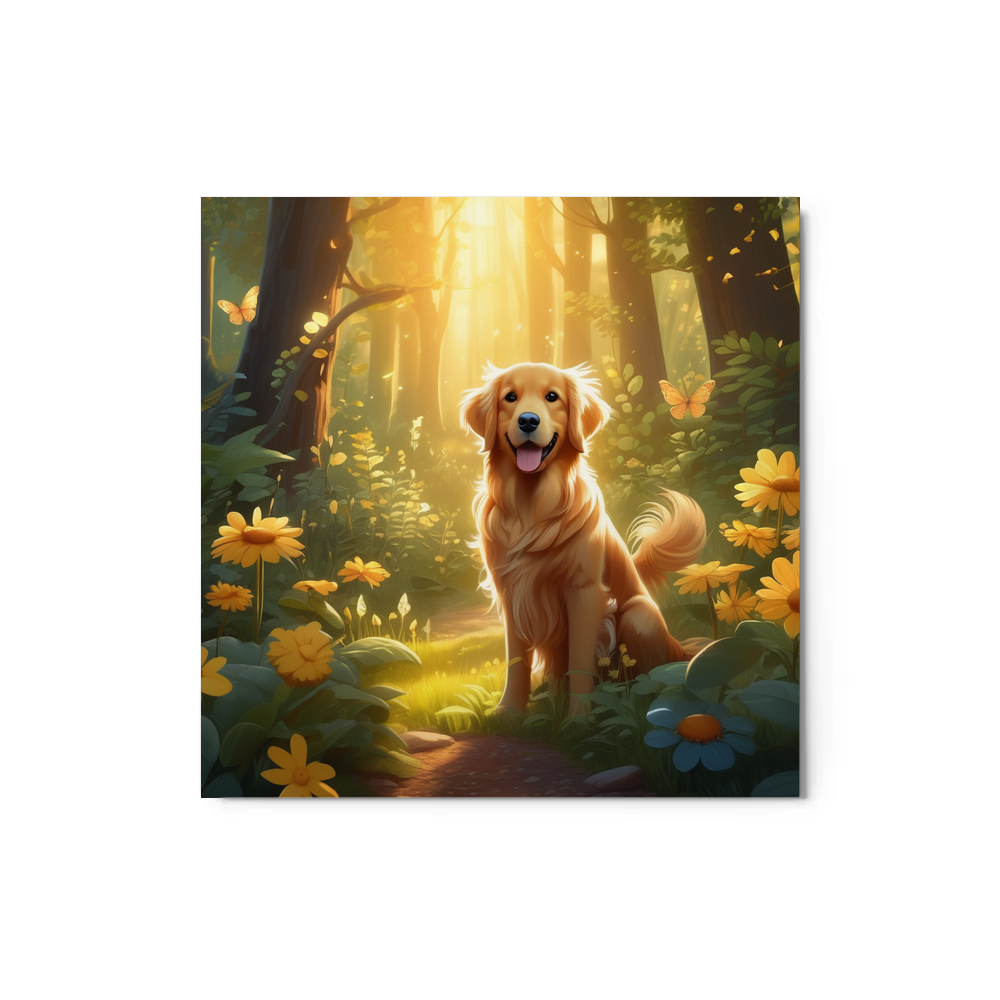 PugMug Custom Golden Retriever Metal Print