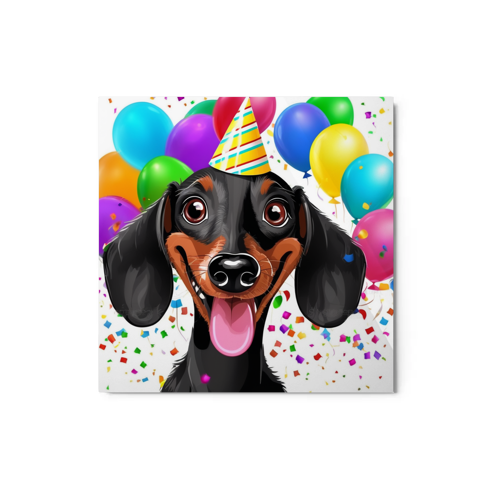 PugMug Custom Black Dachshund Metal Print