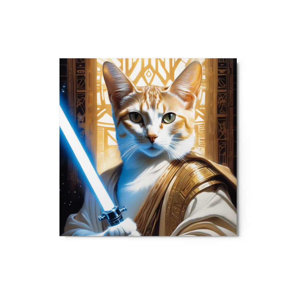 PugMug Custom White Abyssinian Cat Metal Print