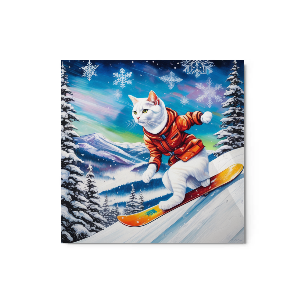 PugMug Custom White Companion Cat Metal Print