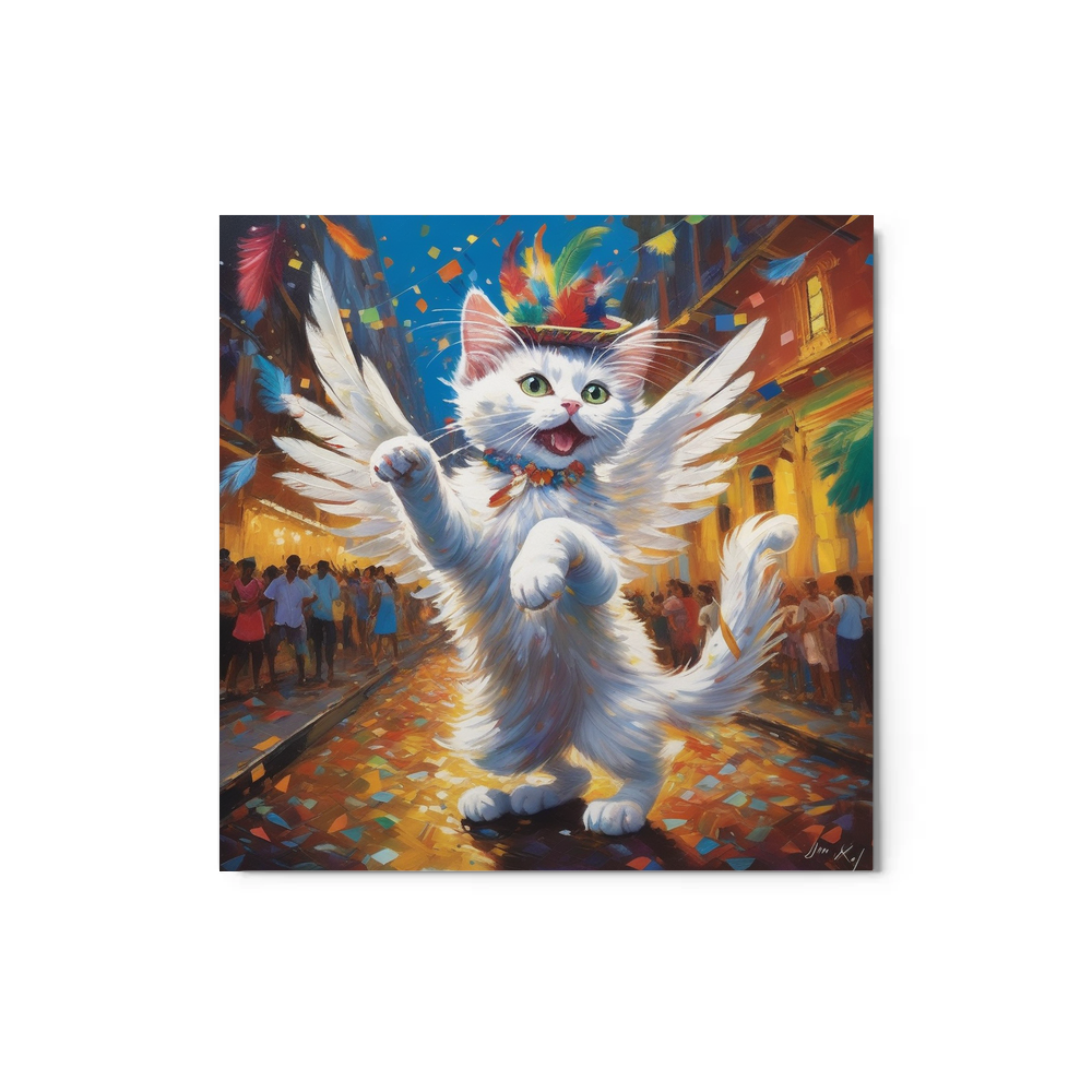 PugMug Custom White Companion Cat Metal Print