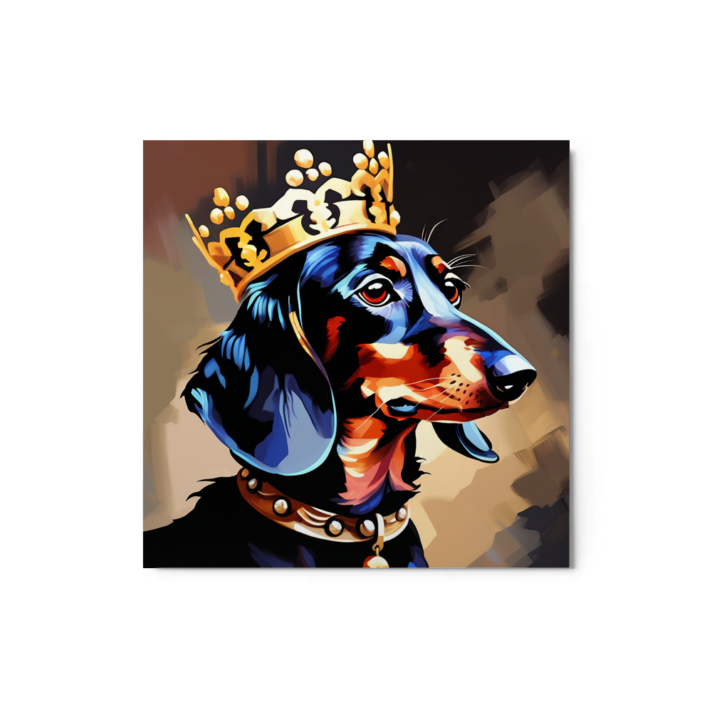 PugMug Custom Black Dachshund Metal Print