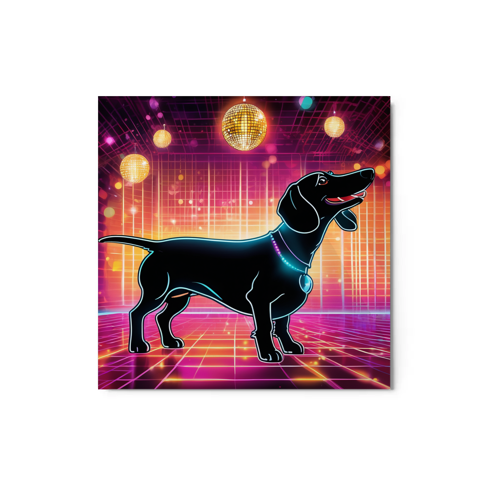 PugMug Custom Black Dachshund Metal Print