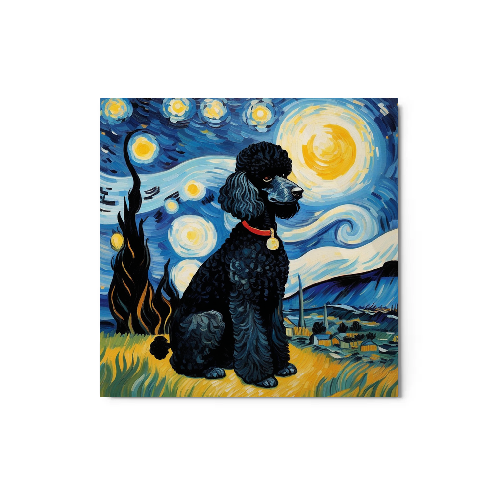 PugMug Custom Black Poodle Metal Print
