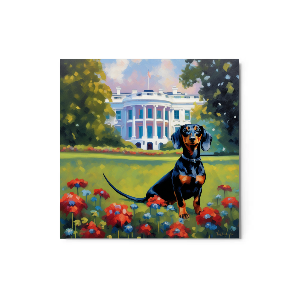 PugMug Custom Black Dachshund Metal Print