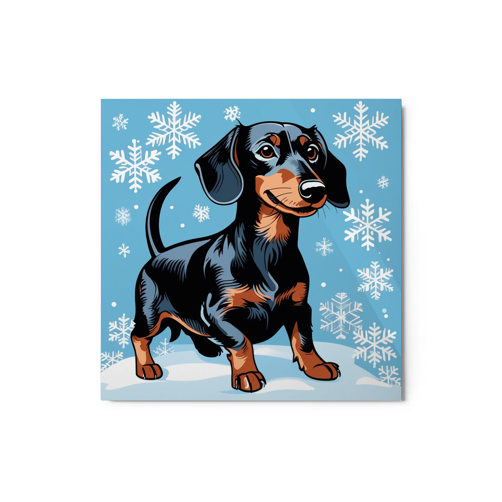 PugMug Custom Black Dachshund Metal Print