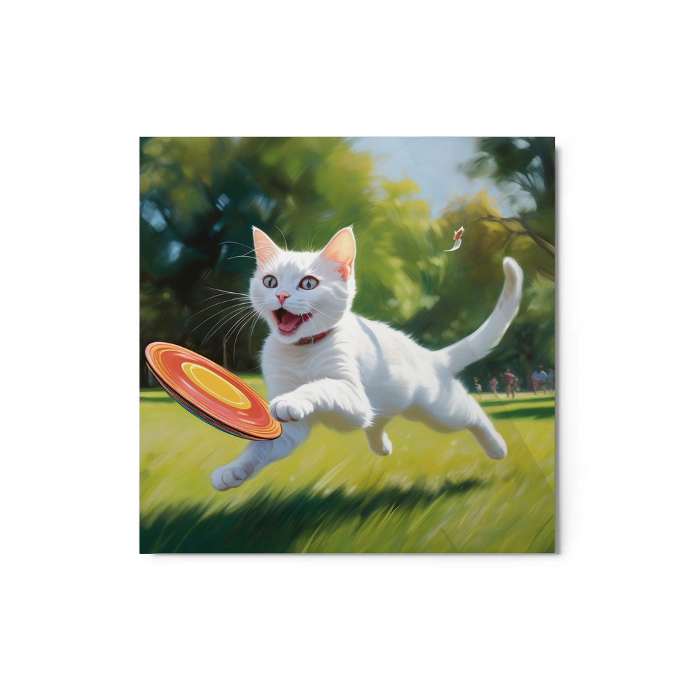 PugMug Custom White Companion Cat Metal Print