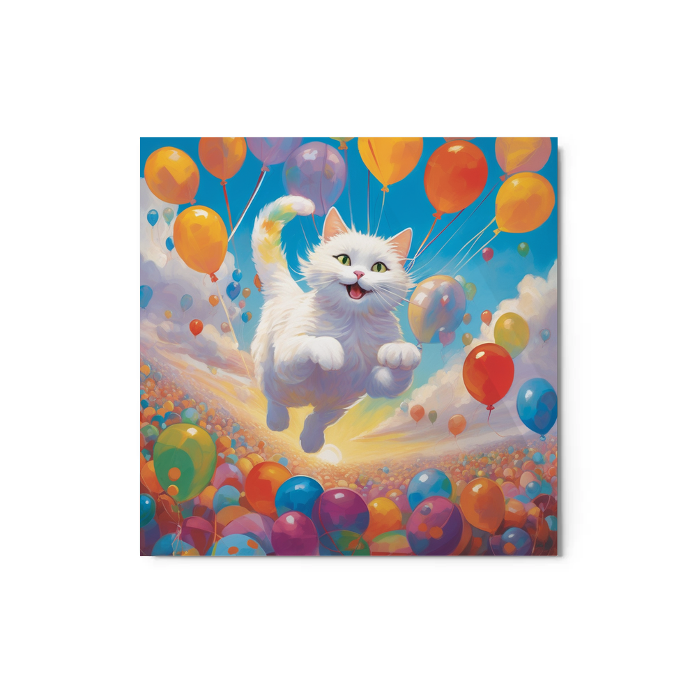 PugMug Custom White Companion Cat Metal Print