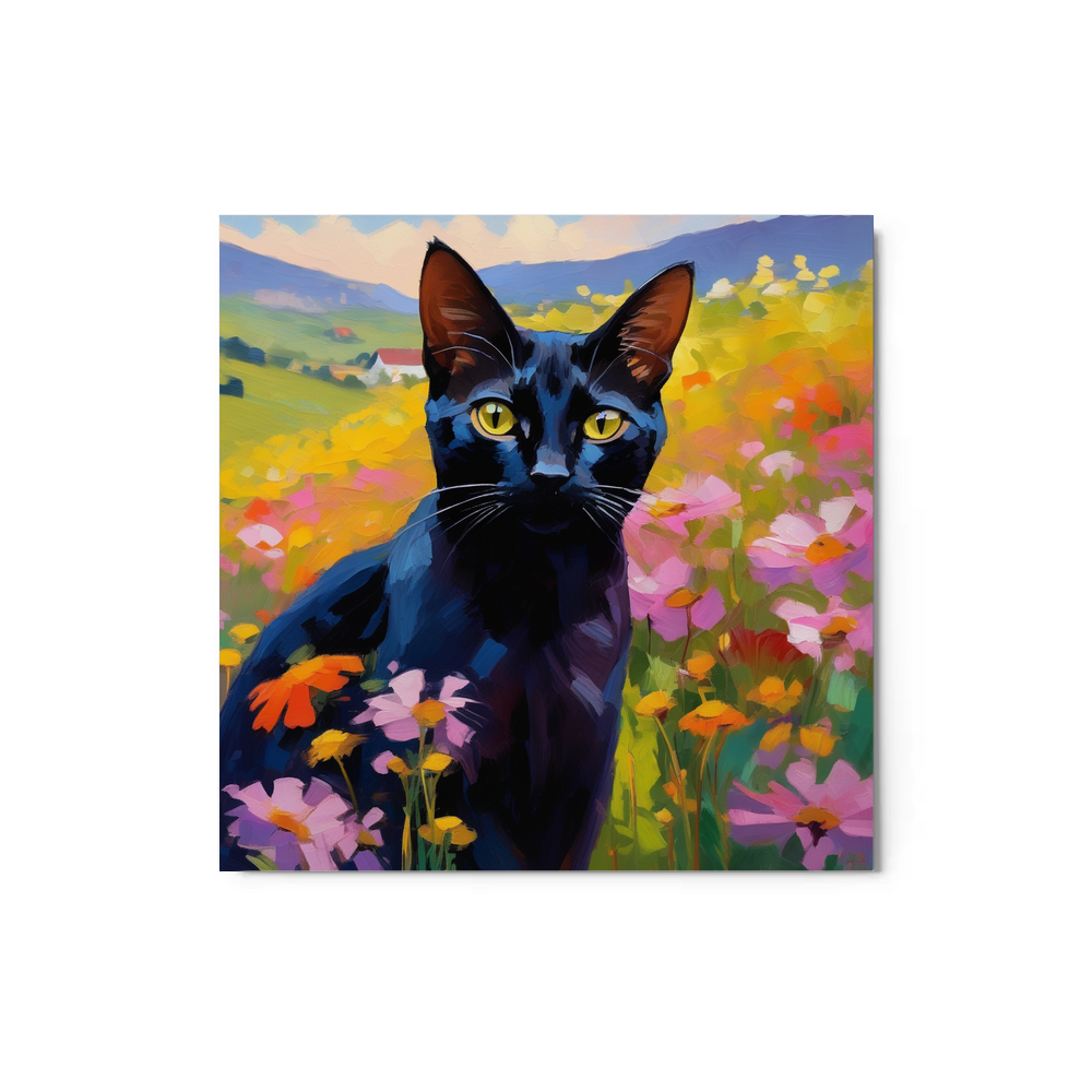 PugMug Custom Black Abyssinian Cat Metal Print