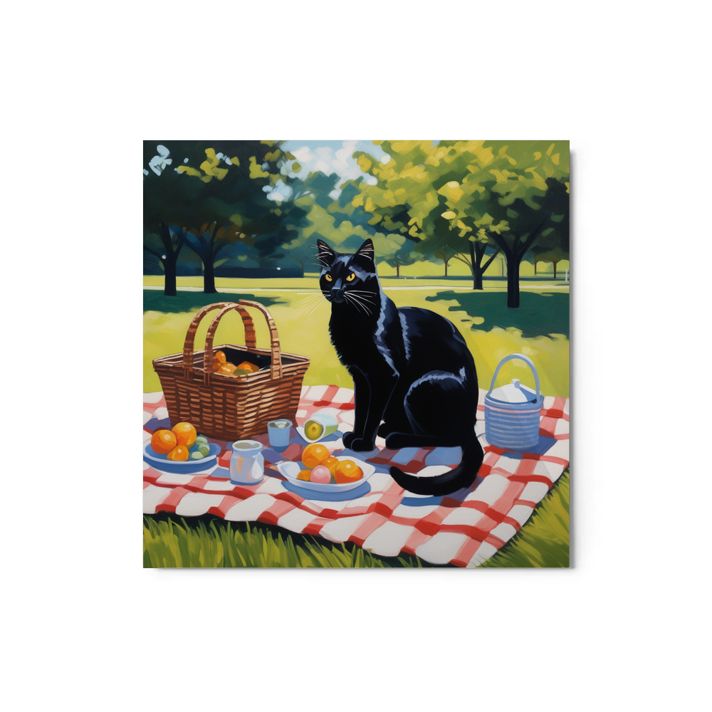 PugMug Custom Black Companion Cat Metal Print