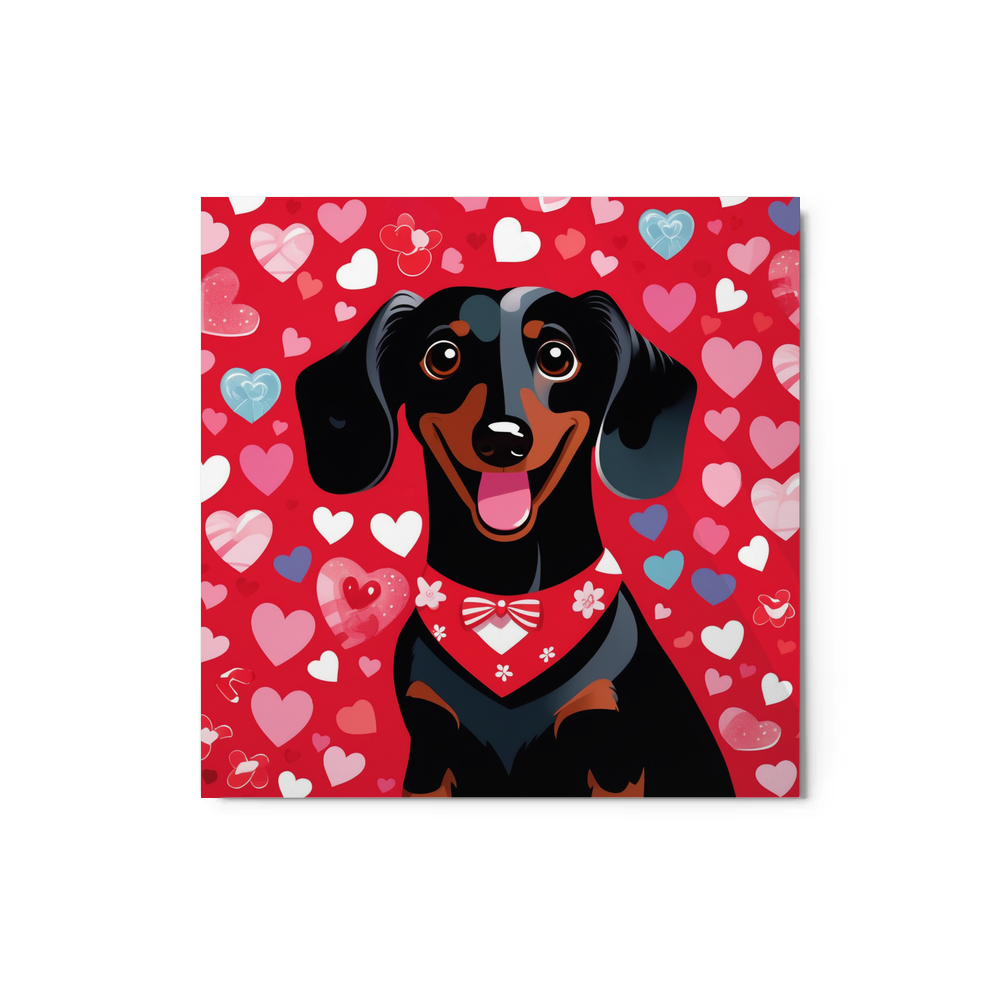 PugMug Custom Black Dachshund Metal Print