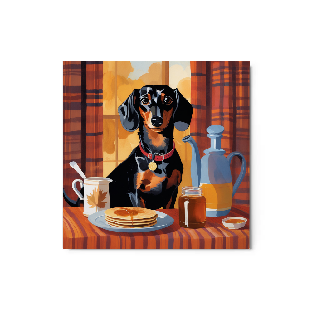 PugMug Custom Black Dachshund Metal Print