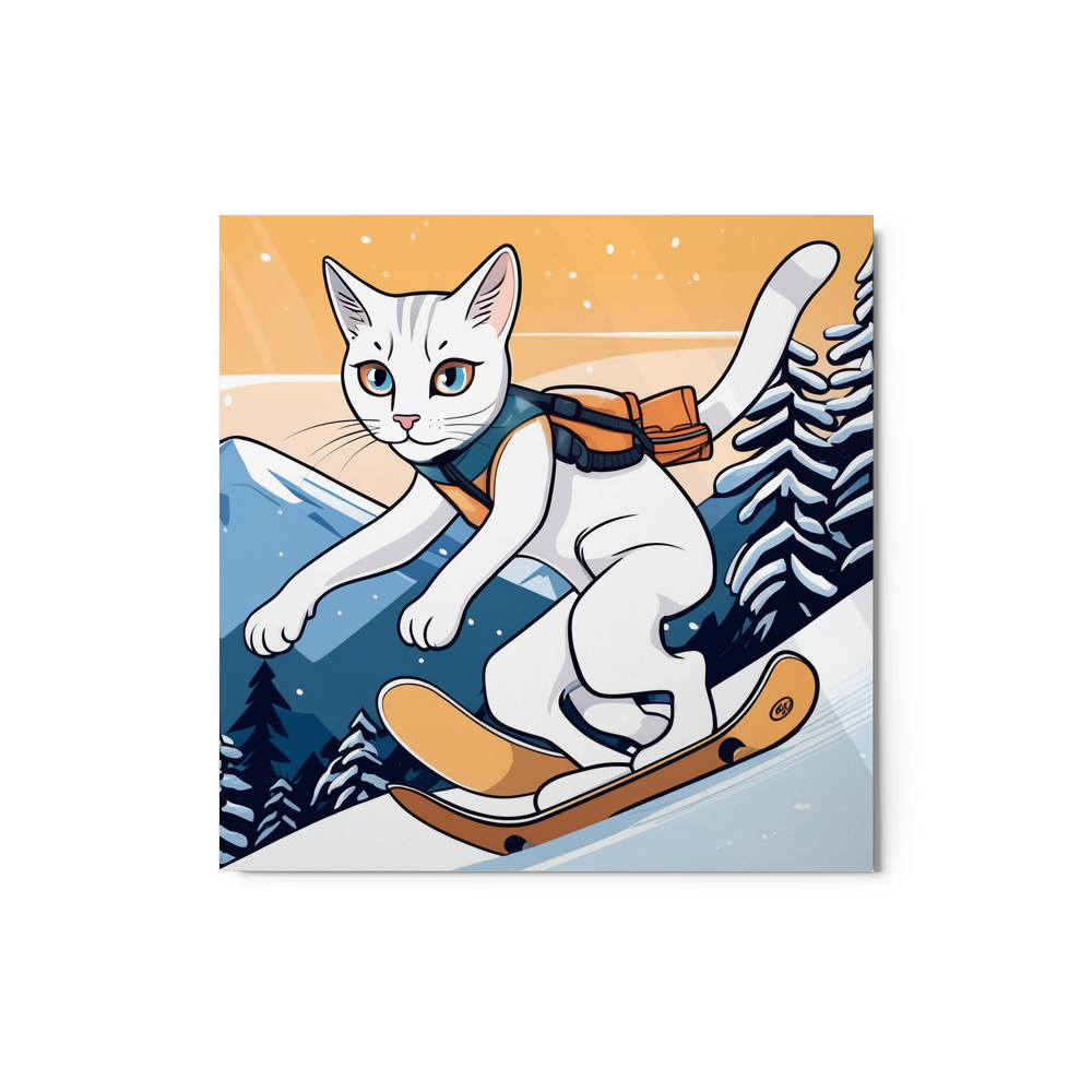 PugMug Custom White Abyssinian Cat Metal Print
