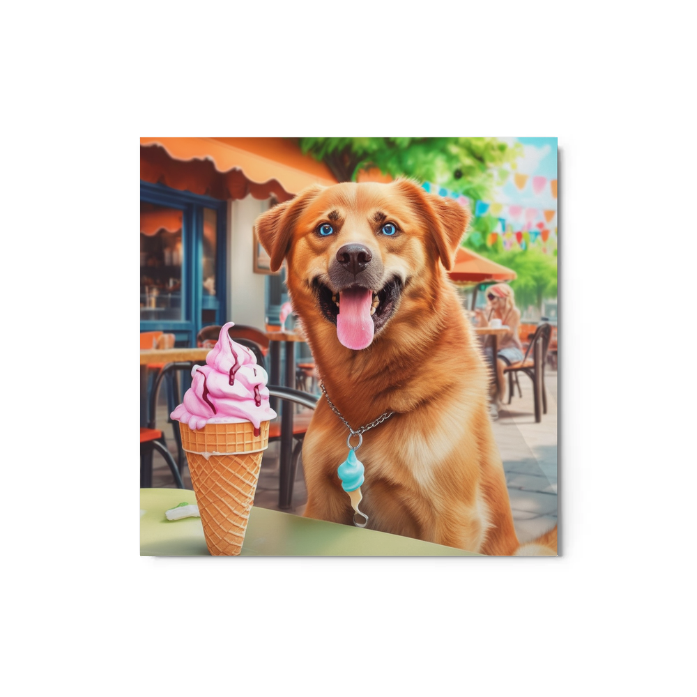 PugMug Custom Blue Metal Print