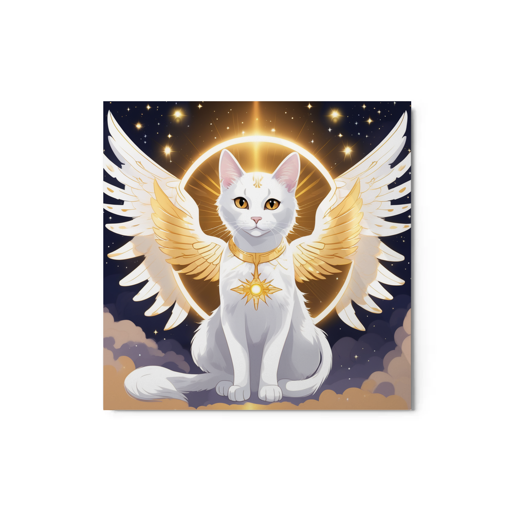 PugMug Custom White Companion Cat Metal Print