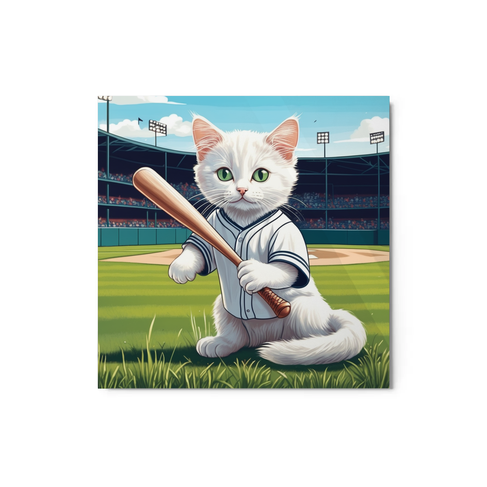 PugMug Custom White Companion Cat Metal Print