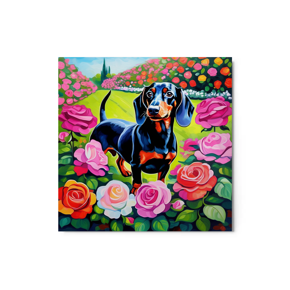 PugMug Custom Black Dachshund Metal Print