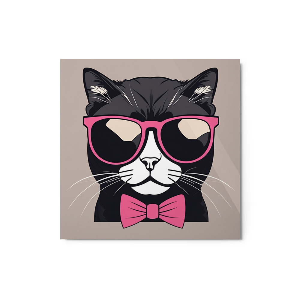 PugMug Custom Black Scottish Fold Cat Metal Print