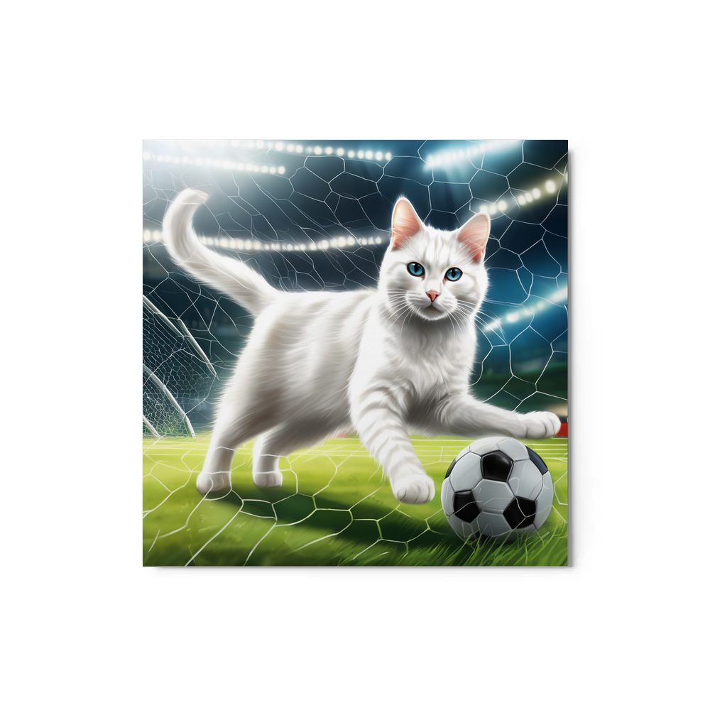 PugMug Custom White Companion Cat Metal Print