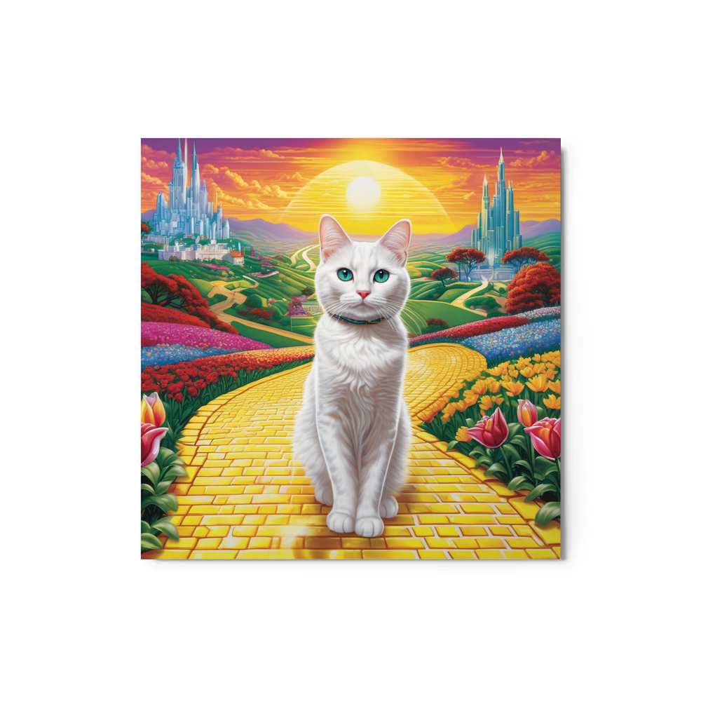 PugMug Custom White Companion Cat Metal Print