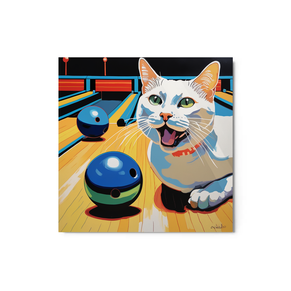 PugMug Custom White Companion Cat Metal Print