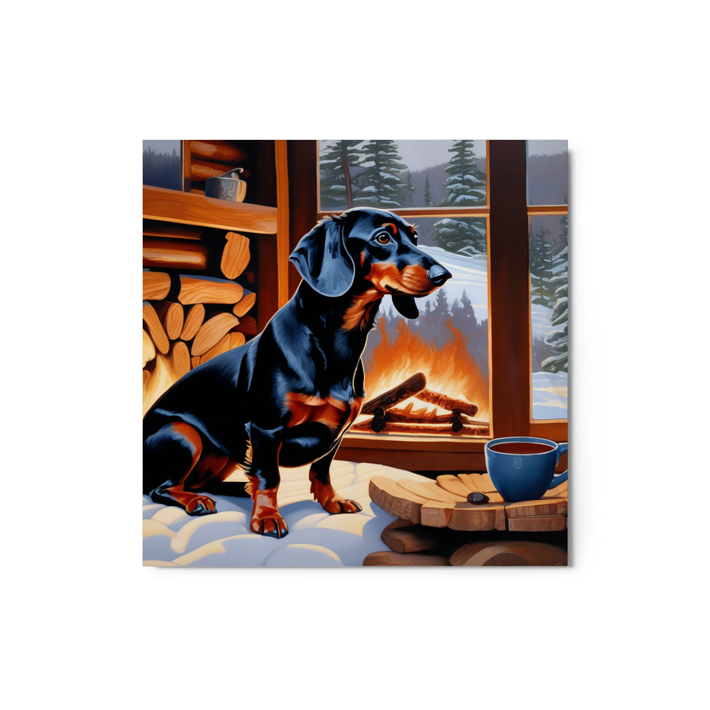 PugMug Custom Black Dachshund Metal Print