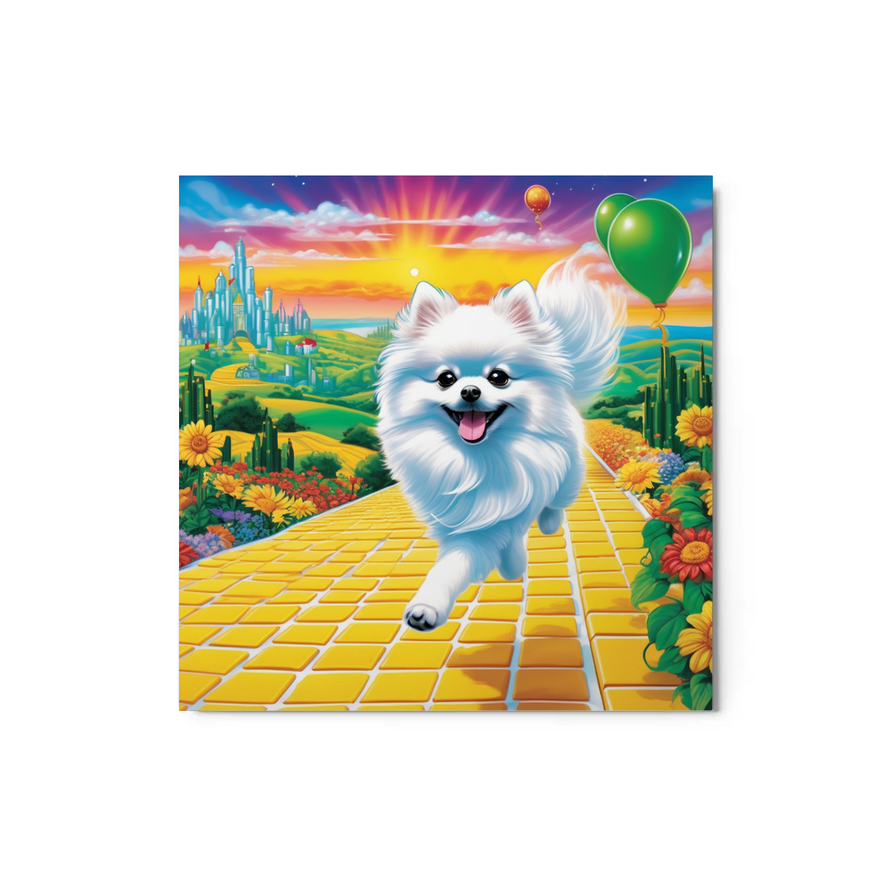 PugMug Custom White Pomeranian Metal Print