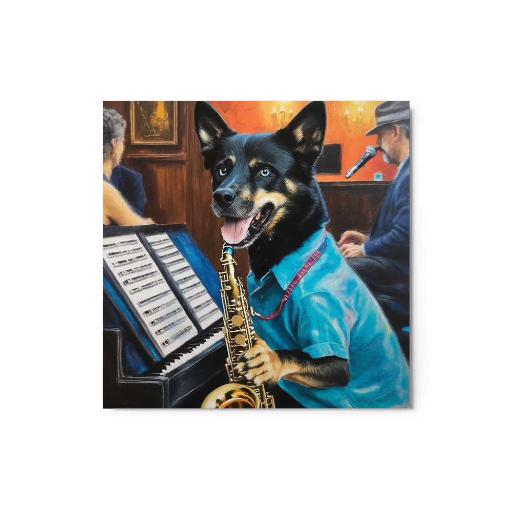 PugMug Custom Blue Metal Print