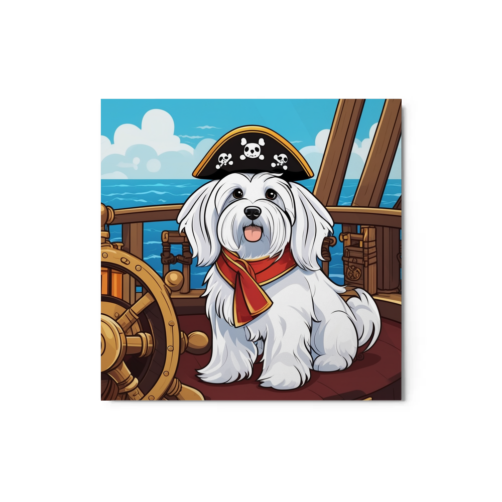 PugMug Custom White Havanese Dog Metal Print