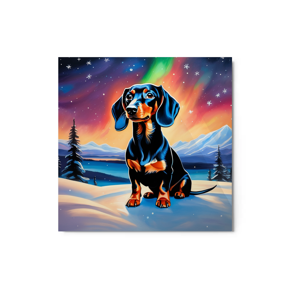 PugMug Custom Black Dachshund Metal Print